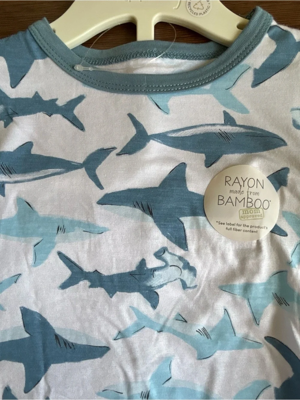 Milkberry Short Sleeve and Pants Bamboo Pajama Set Sharks 18m